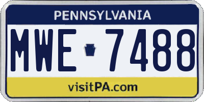 PA license plate MWE7488