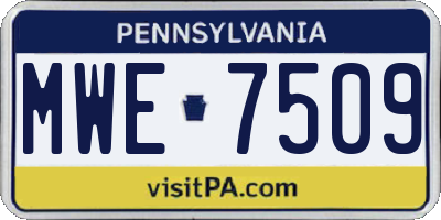 PA license plate MWE7509