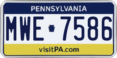 PA license plate MWE7586