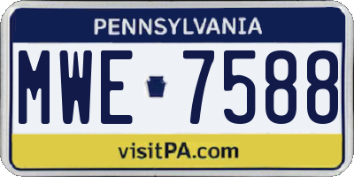 PA license plate MWE7588