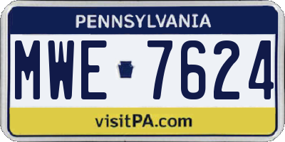 PA license plate MWE7624