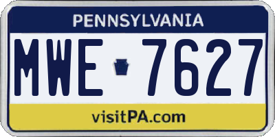 PA license plate MWE7627