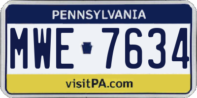 PA license plate MWE7634