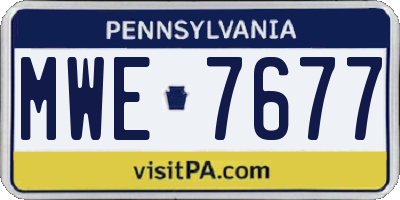 PA license plate MWE7677