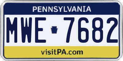 PA license plate MWE7682