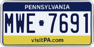 PA license plate MWE7691