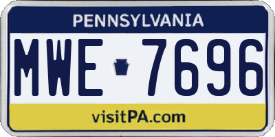 PA license plate MWE7696