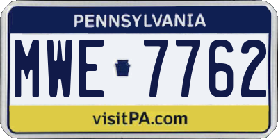 PA license plate MWE7762