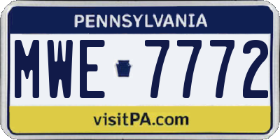 PA license plate MWE7772