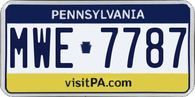 PA license plate MWE7787