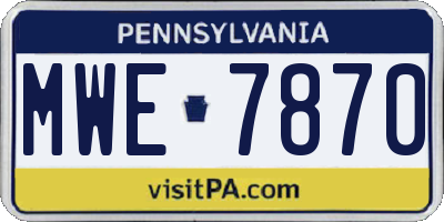 PA license plate MWE7870