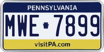 PA license plate MWE7899