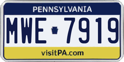 PA license plate MWE7919