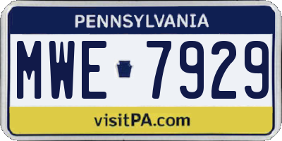 PA license plate MWE7929
