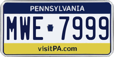 PA license plate MWE7999
