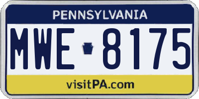 PA license plate MWE8175