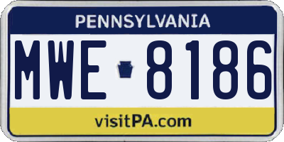 PA license plate MWE8186