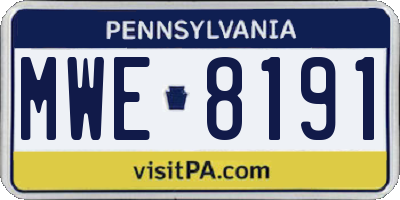 PA license plate MWE8191