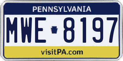 PA license plate MWE8197