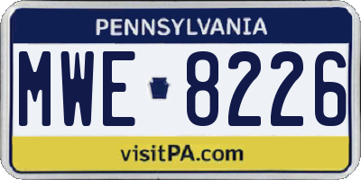 PA license plate MWE8226