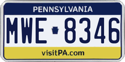 PA license plate MWE8346