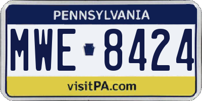 PA license plate MWE8424
