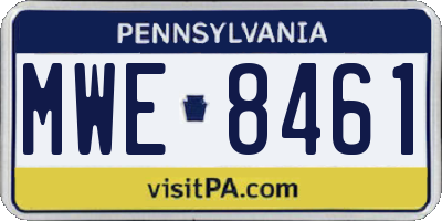 PA license plate MWE8461