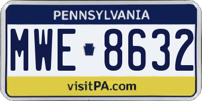PA license plate MWE8632