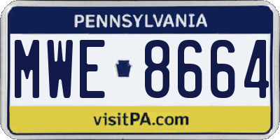 PA license plate MWE8664