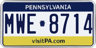 PA license plate MWE8714