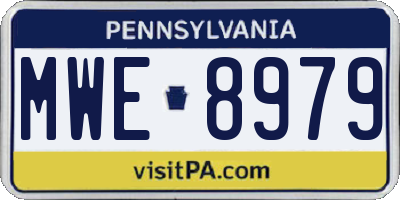 PA license plate MWE8979