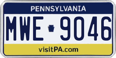 PA license plate MWE9046