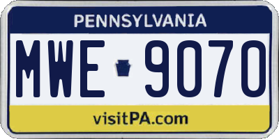 PA license plate MWE9070