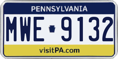 PA license plate MWE9132