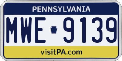 PA license plate MWE9139