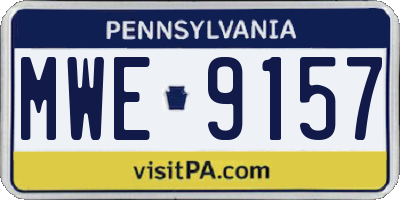PA license plate MWE9157