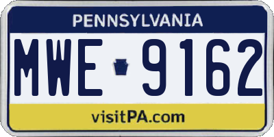 PA license plate MWE9162