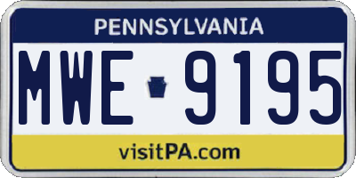 PA license plate MWE9195