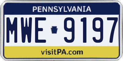 PA license plate MWE9197