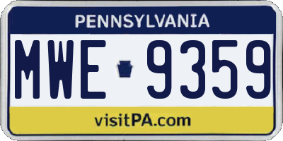 PA license plate MWE9359