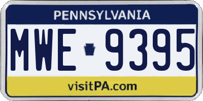 PA license plate MWE9395