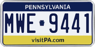 PA license plate MWE9441