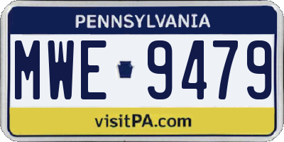 PA license plate MWE9479