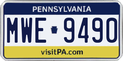 PA license plate MWE9490