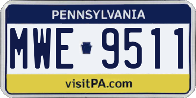 PA license plate MWE9511