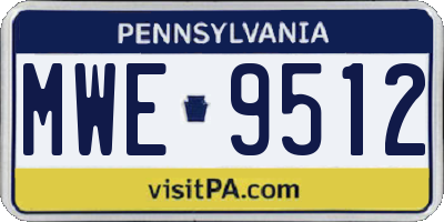 PA license plate MWE9512