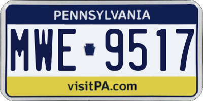 PA license plate MWE9517