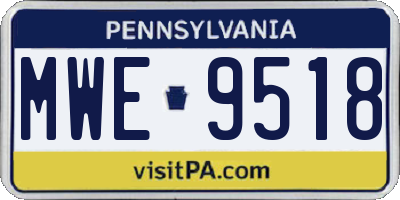 PA license plate MWE9518