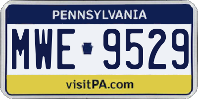 PA license plate MWE9529
