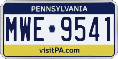 PA license plate MWE9541